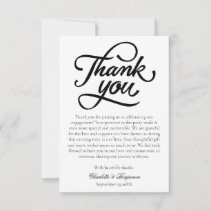Minimalist Elegance  Engagement  Thank You Card