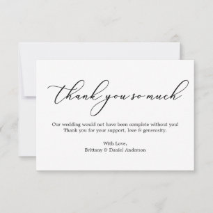 Minimalist Elegance Thank You So Much Calligraphy Card