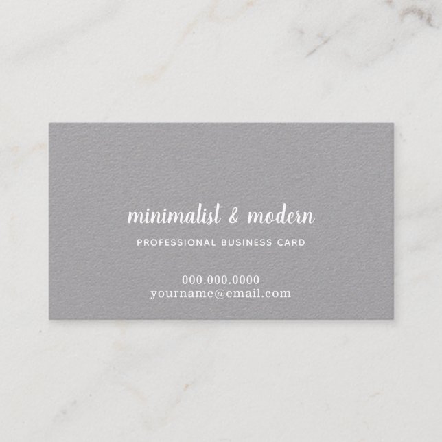 minimalist elegant and modern prof. grey premium business card (Front)