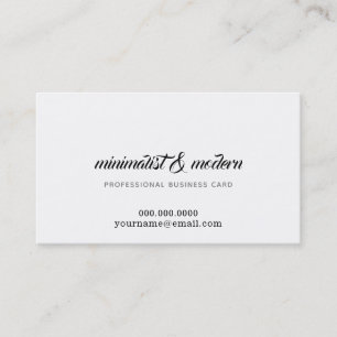minimalist elegant and modern prof. white business card