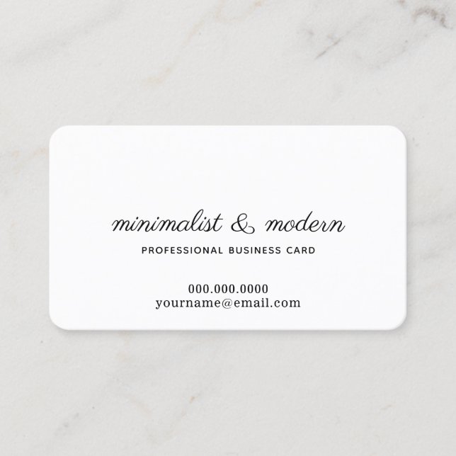 minimalist, elegant and modern white professional business card (Front)