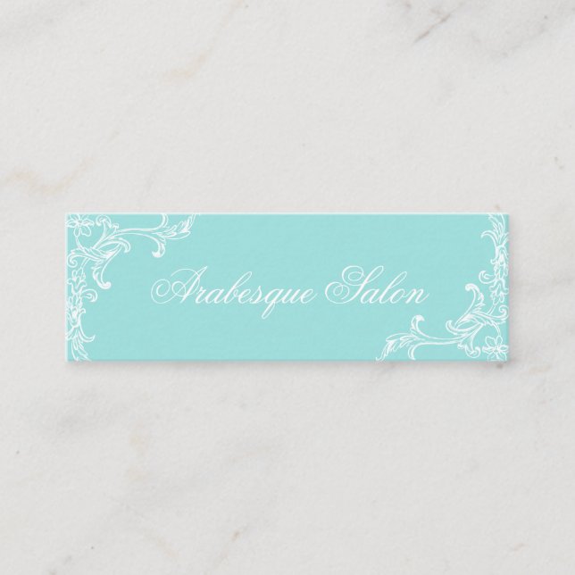 Minimalist Elegant Aqua Blue Calling Card (Front)