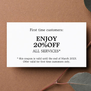 Minimalist Elegant Beauty Salon Discount Card