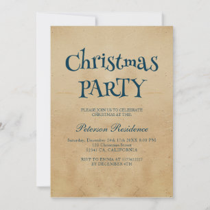 Minimalist Elegant Beige Christmas Party Invitation