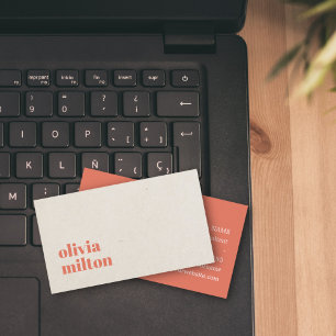 Minimalist Elegant Beige Terracotta Consultant Business Card