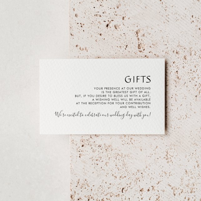 Minimalist Elegant Black and White Wedding Gifts Enclosure Card (Creator Uploaded)