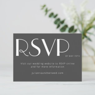 Minimalist Elegant Black and White Wedding Online RSVP Card