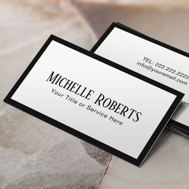 Minimalist Elegant Black Border Modern Business Card (Creator Uploaded)