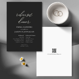 Minimalist Elegant Black Rehearsal Dinner Invitation