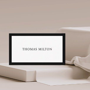 Minimalist Elegant Black White Consultant Business Card
