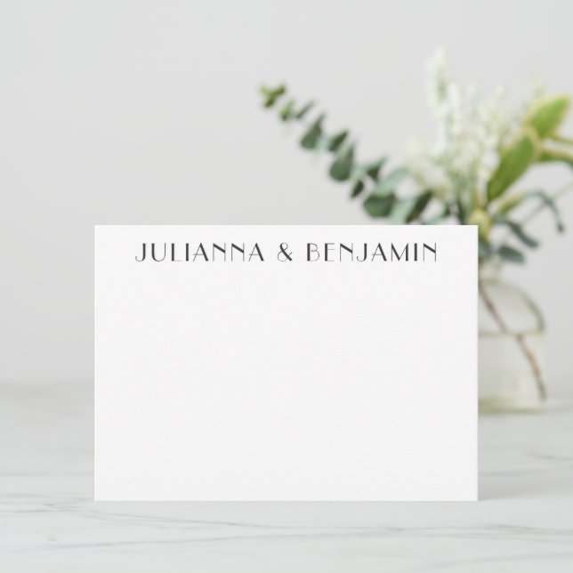Minimalist Elegant Black White Custom Art Deco Card (Standing Front)