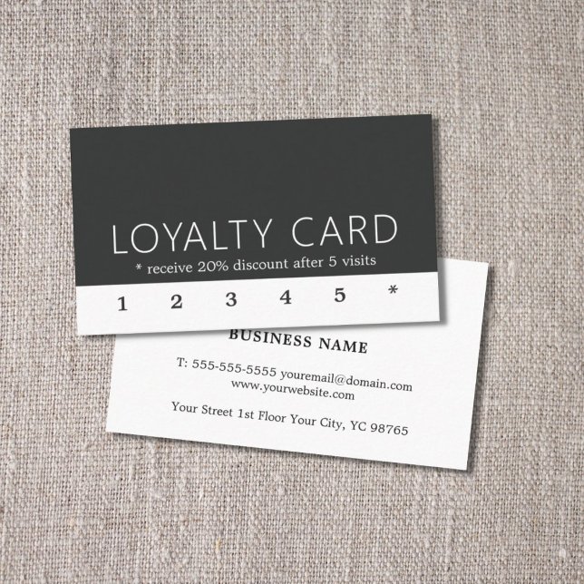 Minimalist Elegant Black White Loyalty Card (Creator Uploaded)