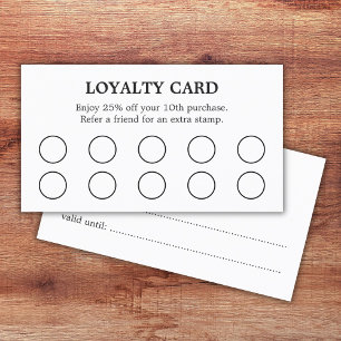 Minimalist Elegant Black White Salon Loyalty Card