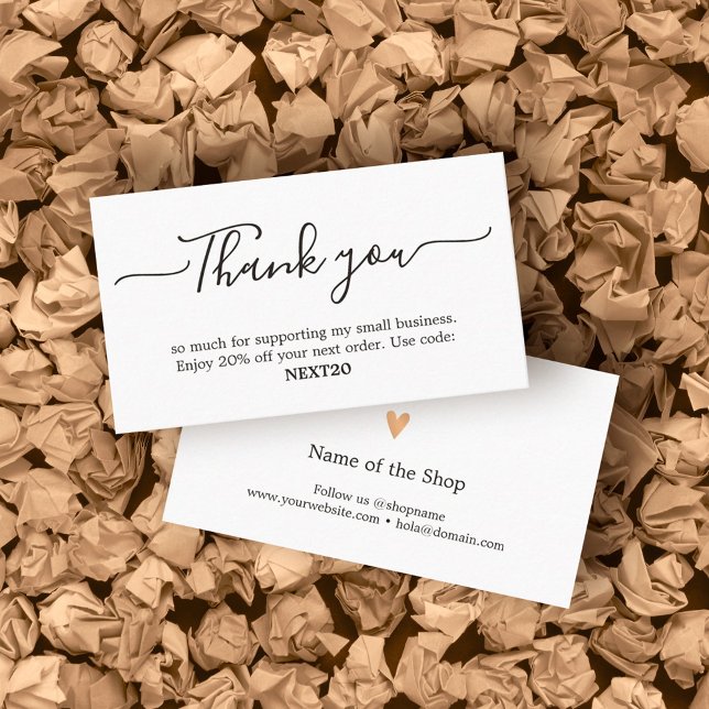 Minimalist Elegant Black White Shop Coupon Thank (Creator Uploaded)