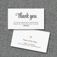 Minimalist Elegant Black White Shop Coupon Thank