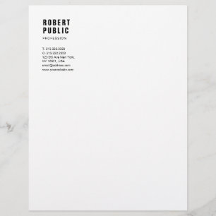 Minimalist Elegant Blak And White Template Modern Custom Letterhead