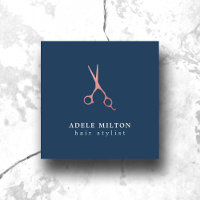 Minimalist Elegant Blue Rose Gold Hair Stylist