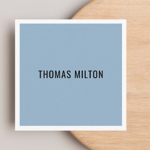 Minimalist Elegant Blue White Consultant Square Business Card