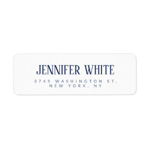 Minimalist Elegant Blue & White Plain Retro