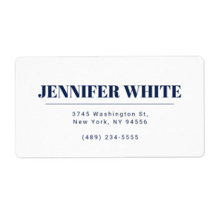 Minimalist Elegant Blue & White Plain Retro