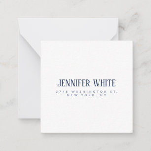 Minimalist Elegant Blue & White Plain Retro Card