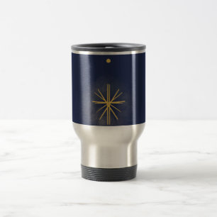 Minimalist Elegant Blue with Yellow Star Mug