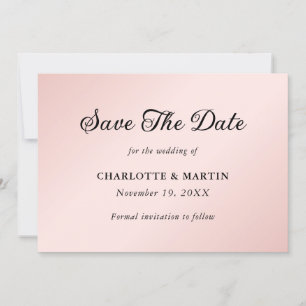 Minimalist Elegant Blush and Black Wedding Save The Date