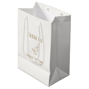 Minimalist Elegant Boho Silly Goose Baby Shower Medium Gift Bag