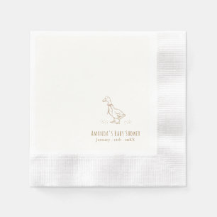 Minimalist Elegant Boho Silly Goose Baby Shower Napkin