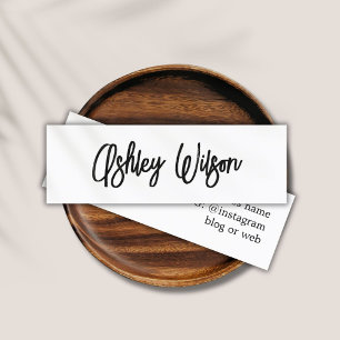 Minimalist Elegant Bold Black White Networking Mini Business Card