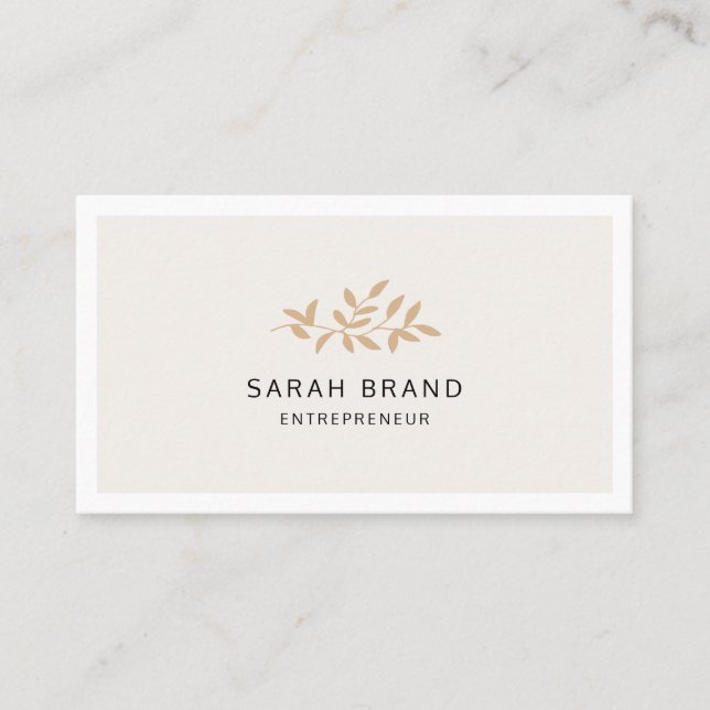 Minimalist Elegant Botanical Business Card (Front)