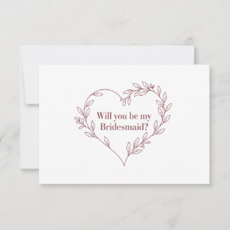 Minimalist Elegant Braidsmaid Proposal Card