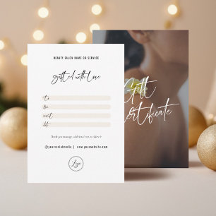 Minimalist Elegant Branded Logo Gift Certificate Thank You Card