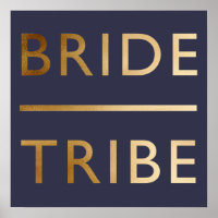 minimalist elegant bride tribe faux gold text