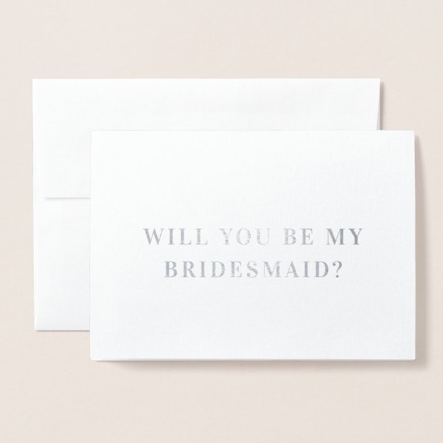 Minimalist Elegant Bridesmaid Proposal Card (Front With Envelope)