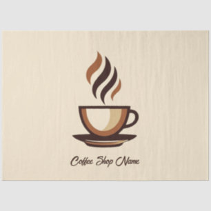 Minimalist Elegant Brown Coffee business logo shop Tissue Paper
