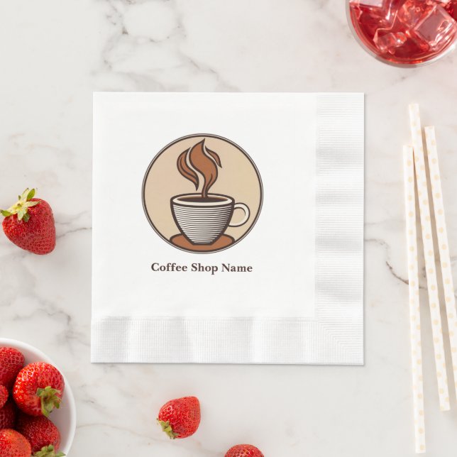 Minimalist Elegant Brown Coffee  espresso shop Napkin (Insitu)