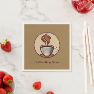 Minimalist Elegant Brown Coffee espresso shop Napkin