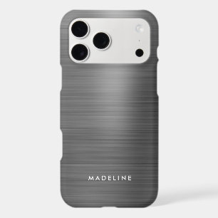 Minimalist Elegant Brushed Metal Silver Grey