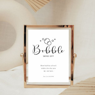 Minimalist Elegant Bubble Send Off Script Pedestal Sign