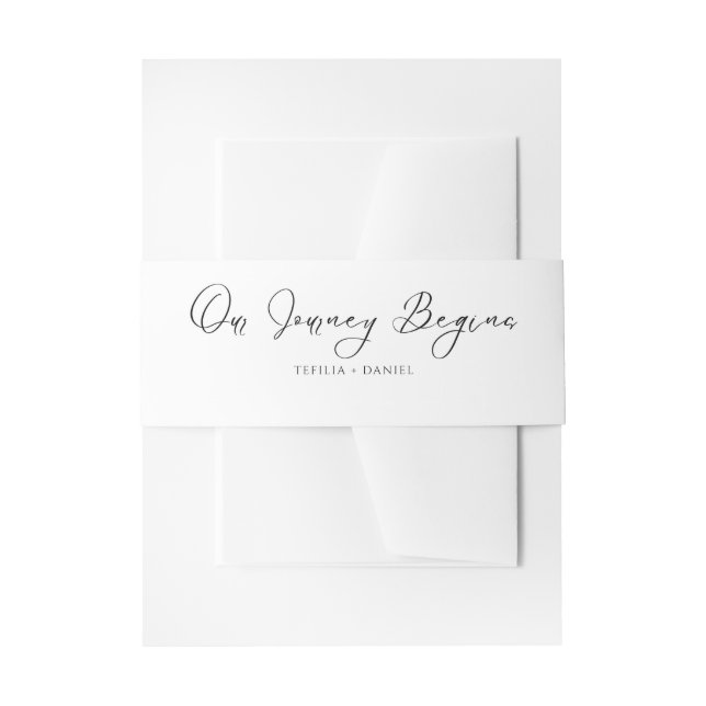 Minimalist Elegant Calligraphy Invitation Belly Band (Front Example)