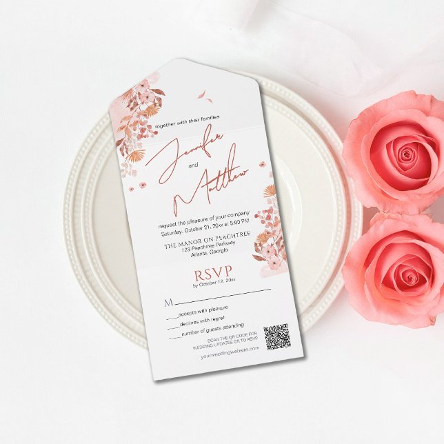 Minimalist Elegant Calligraphy QR Code  All In One Invitation (Creator Uploaded)