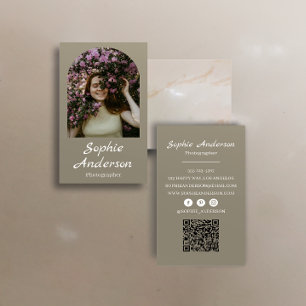 Minimalist Elegant Calligraphy Script Photography Business Card