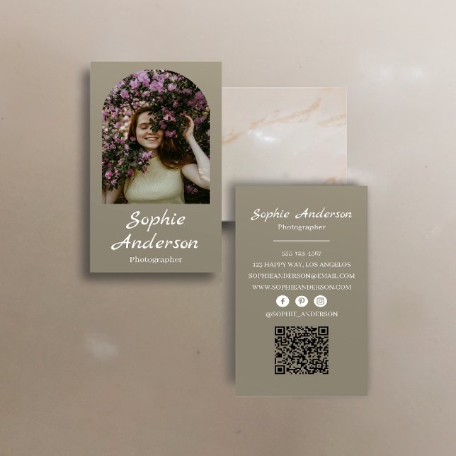 Minimalist Elegant Calligraphy Script Photography  Business Card (Creator Uploaded)