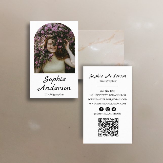 Minimalist Elegant Calligraphy Script Photography  Business Card (Creator Uploaded)