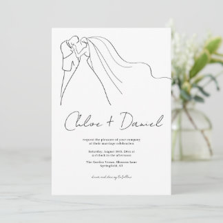 Minimalist Elegant Calligraphy Wedding Invitation