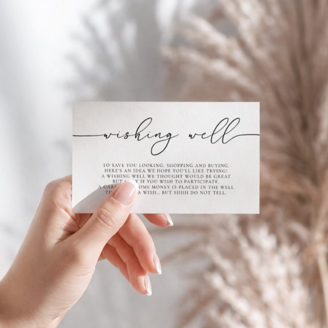 Minimalist Elegant Calligraphy Wishing Well Enclosure Card (Creator Uploaded)