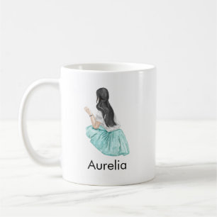 Minimalist Elegant Charming Girl Customize Name Coffee Mug