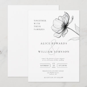 Minimalist Elegant Chic Floral Wedding Invitation