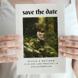 Minimalist Elegant Chic Wedding   Clean Photo Save The Date